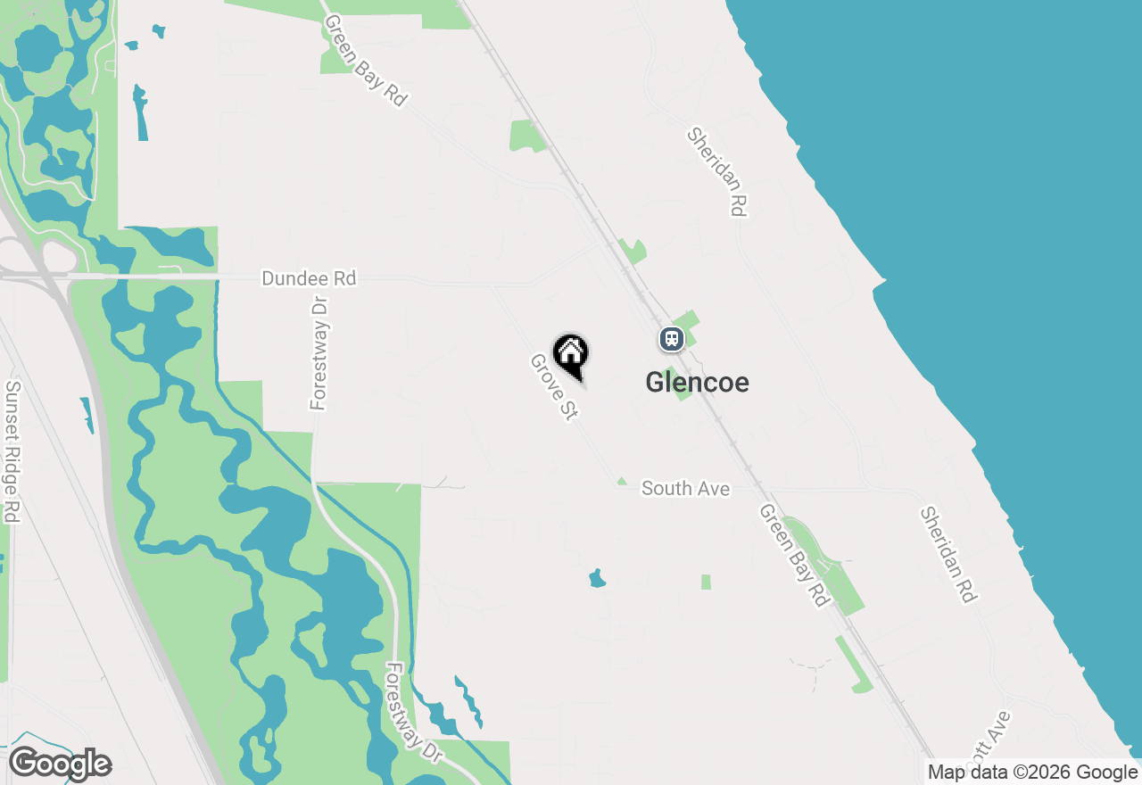 Map of 735 Grove Street, Glencoe, IL 60022