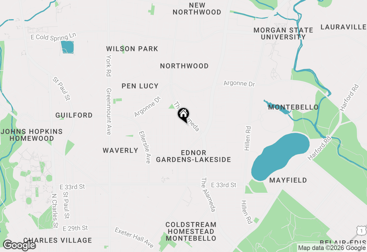 Map of 3832 Monterey Road, Baltimore, MD 21218