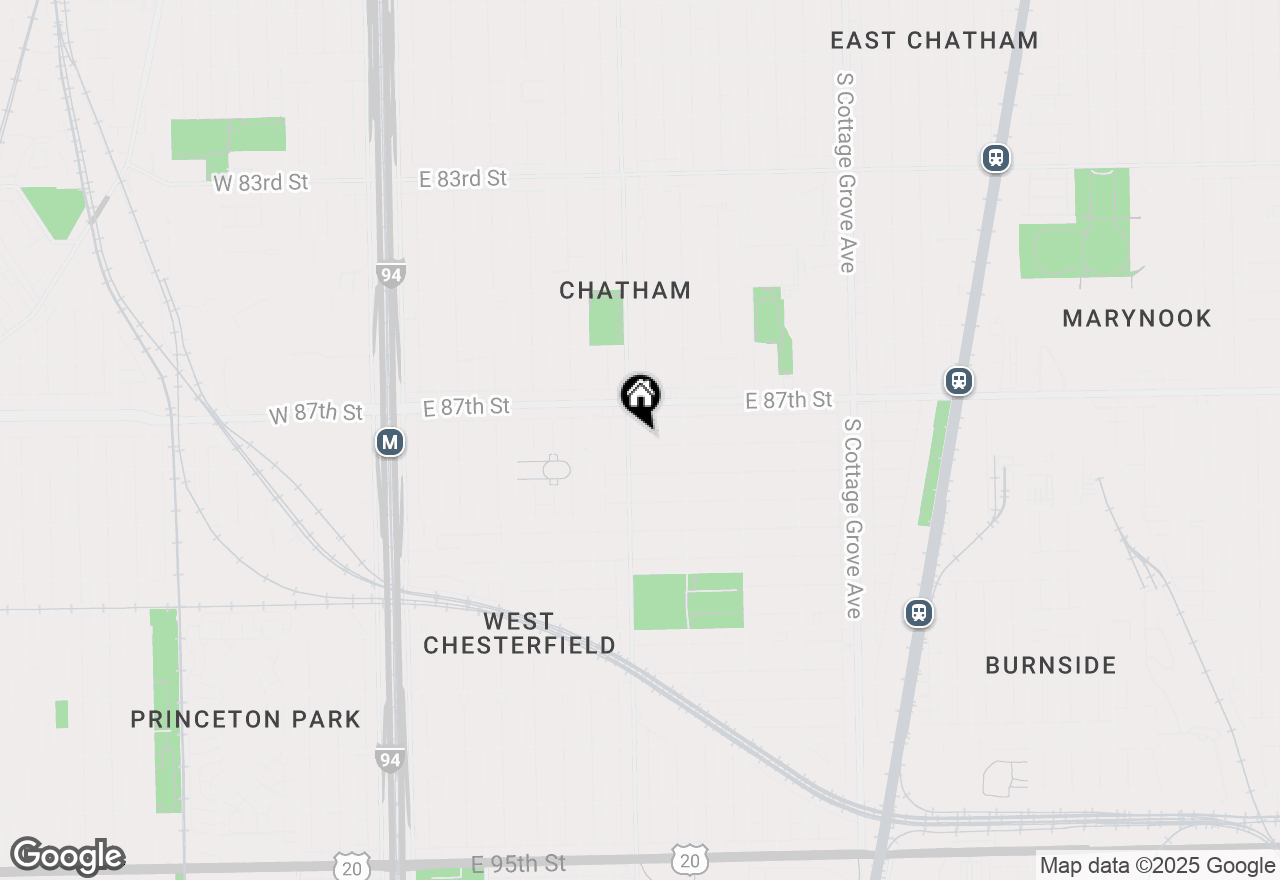 Map of 411 E 87th Place, Chicago, IL 60619