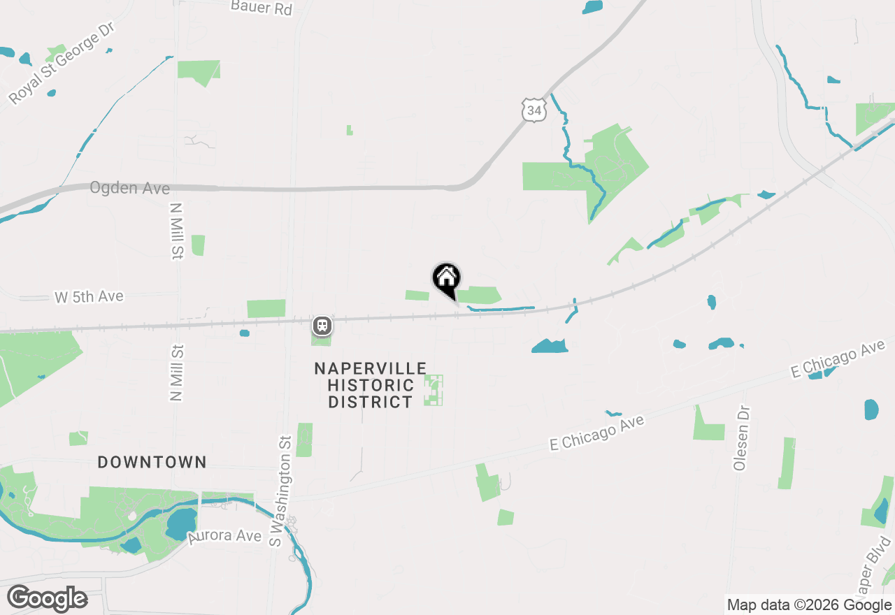 Map of 634 E 5th Avenue, Naperville, IL 60563