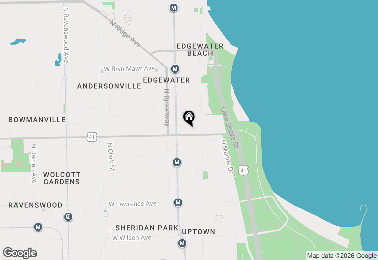 Map of 5218 N Kenmore Avenue #1N, Chicago, IL 60640