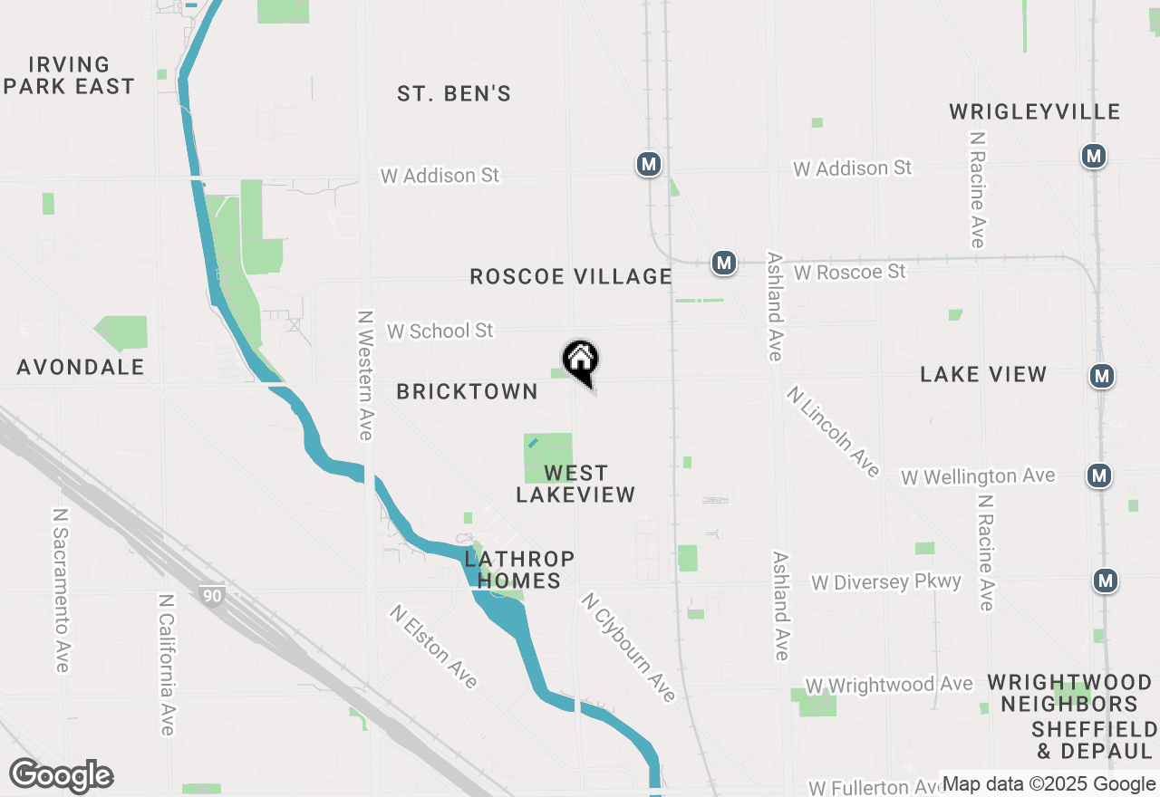 Map of 1952 W Fletcher Street #2W, Chicago, IL 60657