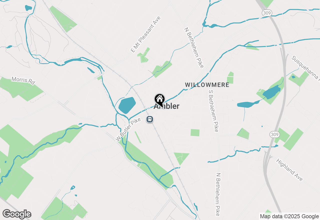 Map of 34 E Butler Avenue, Ambler, PA 19002