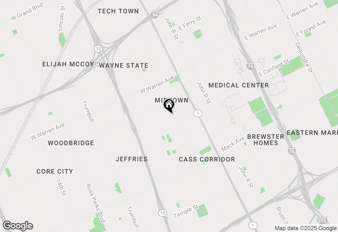 Map of 460 W Canfield Street #LOFT 207/UNIT 16, Detroit, MI 48201