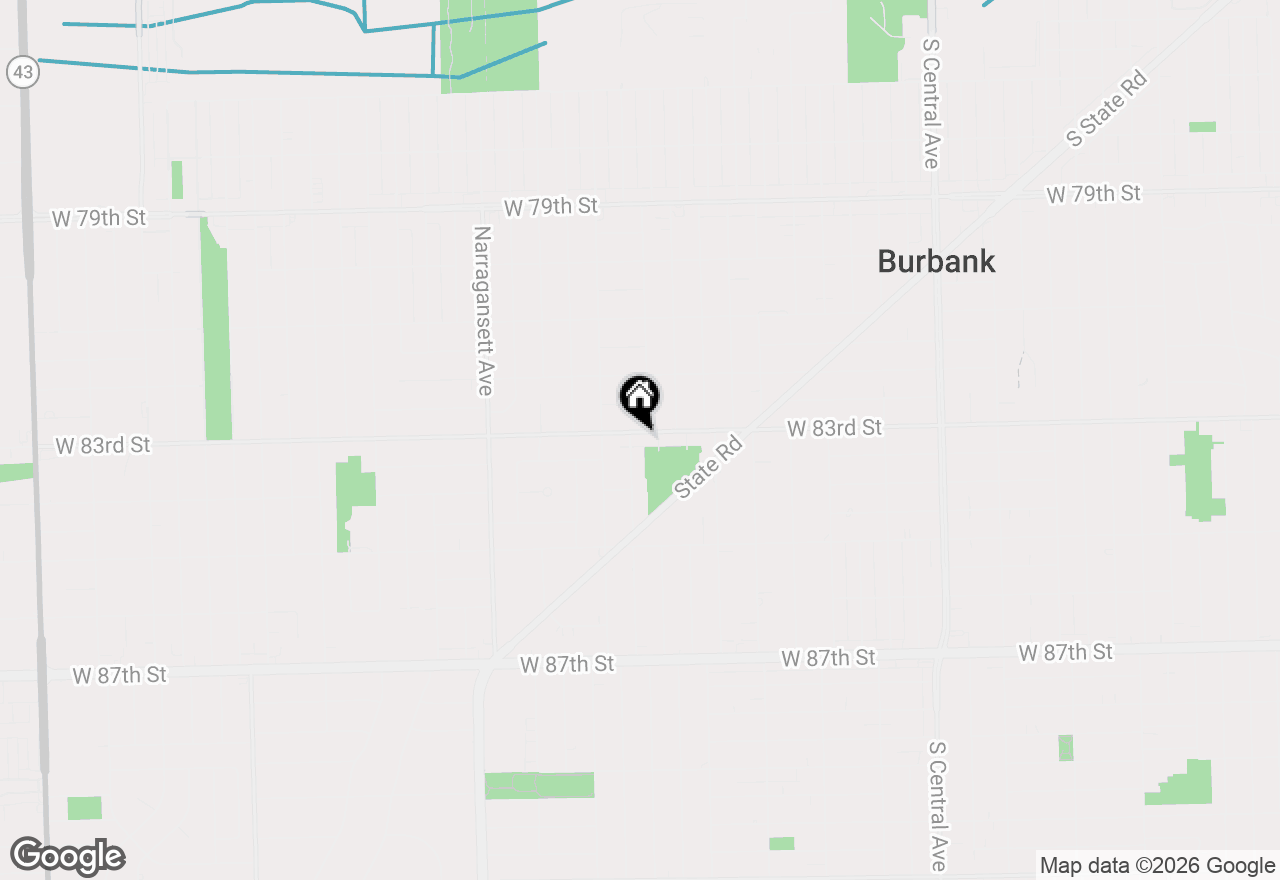 Map of 6117 W 83rd Street, Burbank, IL 60459
