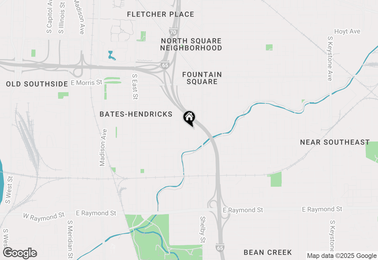 Map of 1020 E Palmer Street, Indianapolis, IN 46203