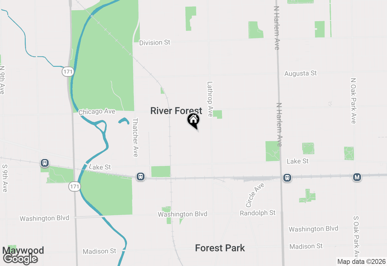 Map of 629 Franklin Avenue, River Forest, IL 60305
