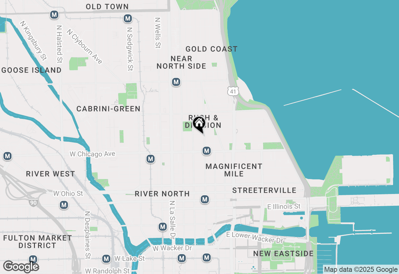 Map of 14 W Chestnut Street #2F, Chicago, IL 60610