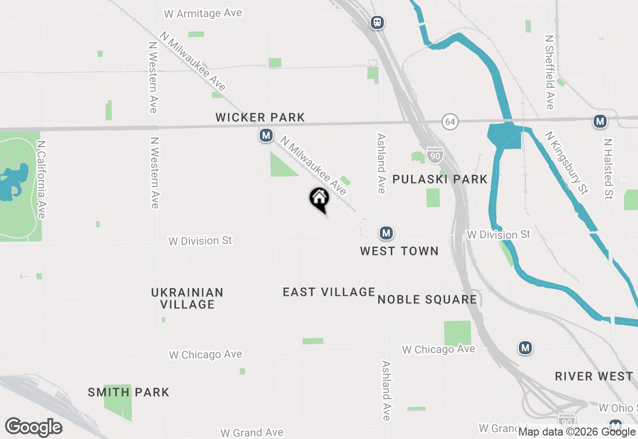 Map of 1237 N Honore Street #3N, Chicago, IL 60622