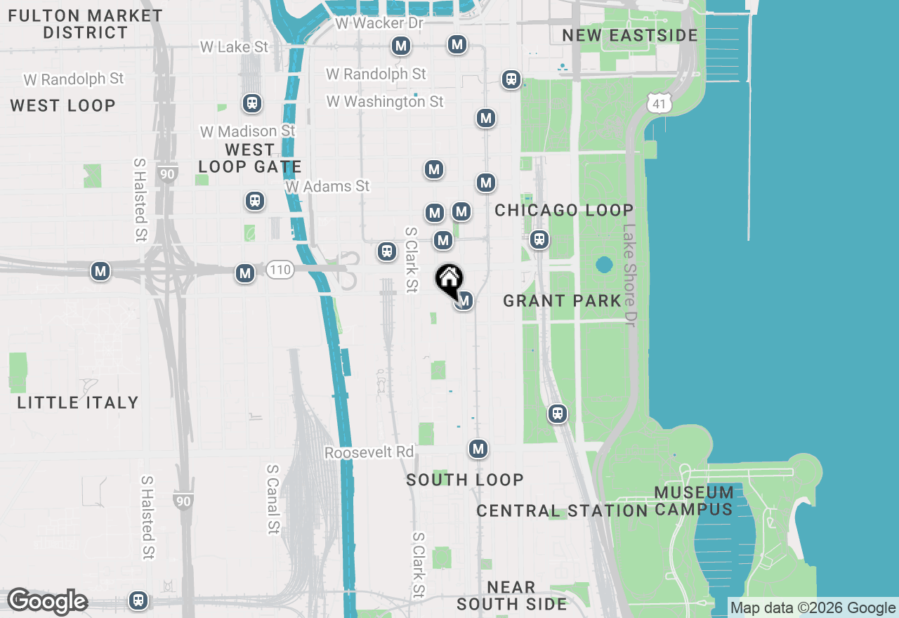 Map of 621 S Plymouth Court #909, Chicago, IL 60605