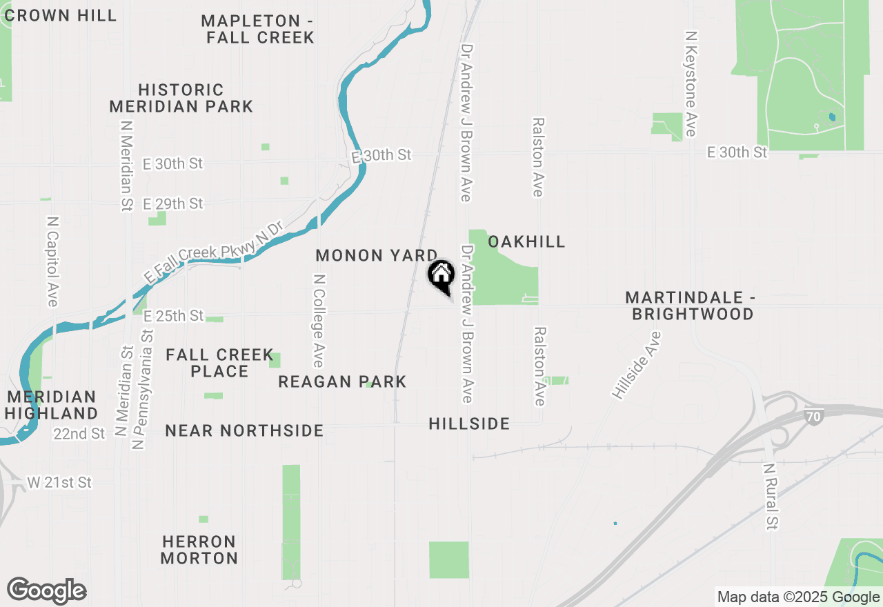 Map of 2502 Columbia Avenue, Indianapolis, IN 46205