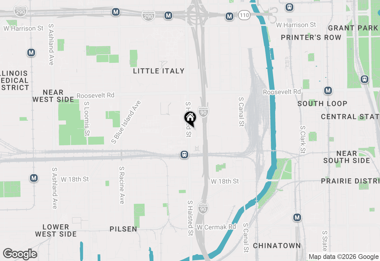 Map of 1415 S Halsted Street #1A, Chicago, IL 60607