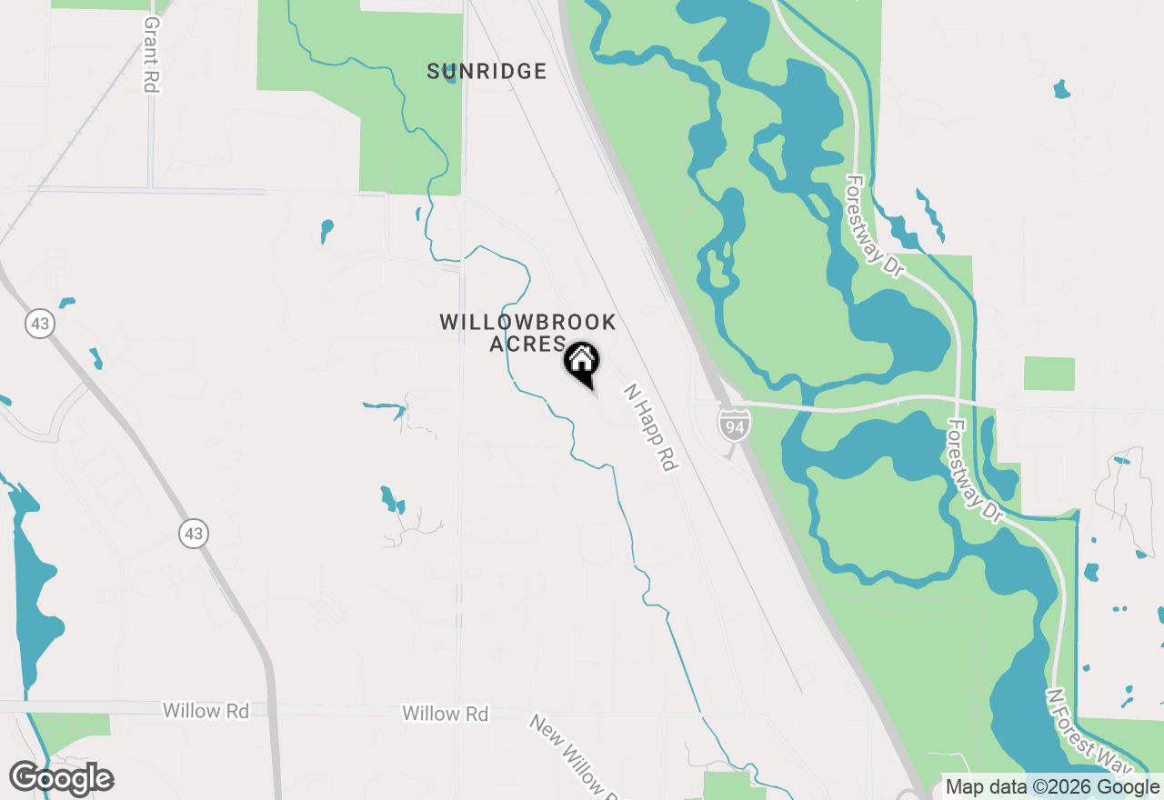 Map of 1990 Southridge Terrace, Northfield, IL 60093