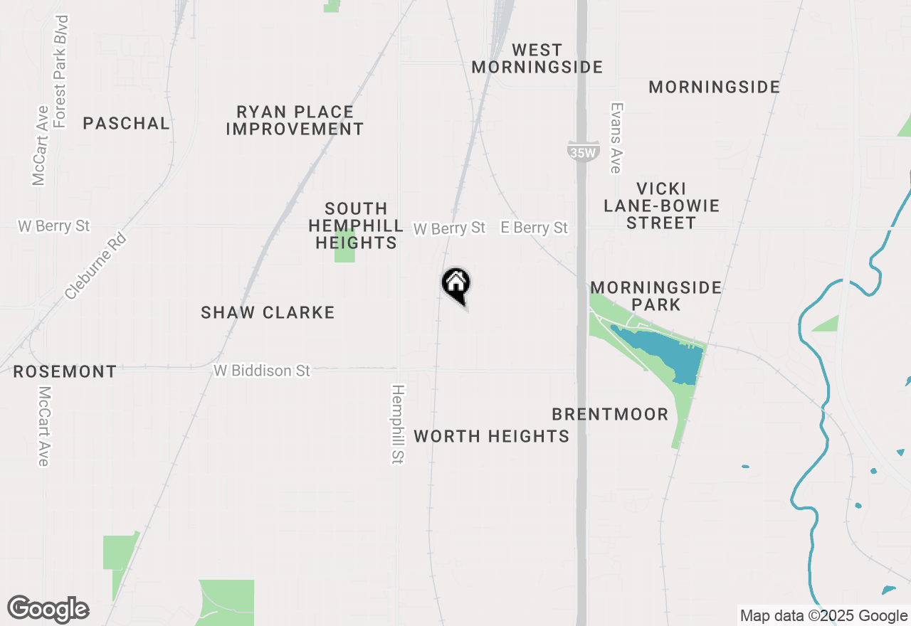 Map of 3317 May Street, Fort Worth, TX 76110