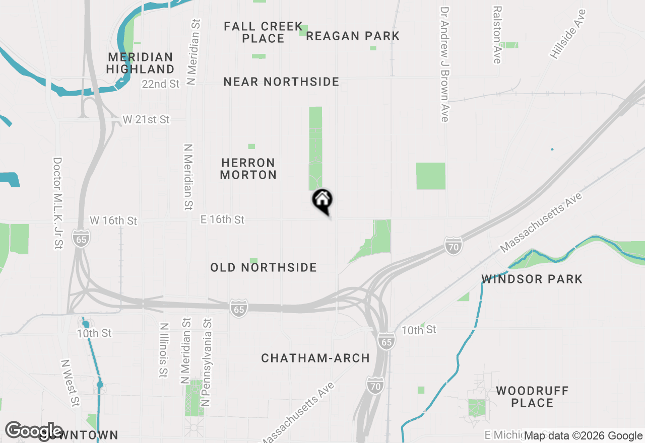 Map of 1567 Broadway Street, Indianapolis, IN 46202