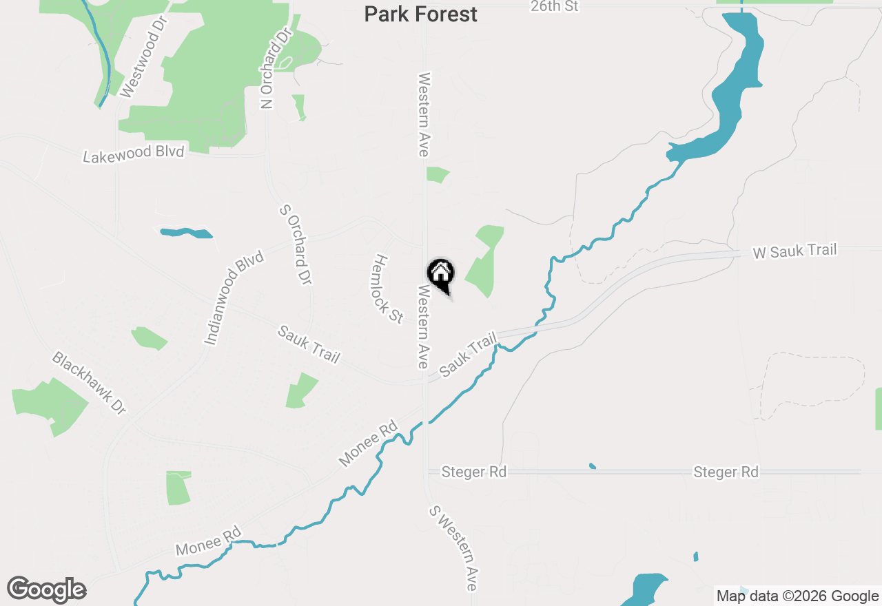 Map of 107 Chestnut Street, Park Forest, IL 60466