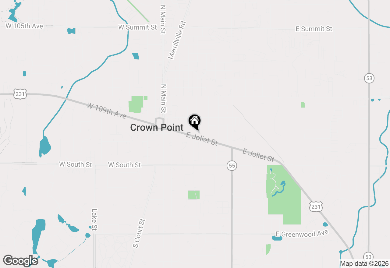 Map of 424 E Joliet Street, Crown Point, IN 46307