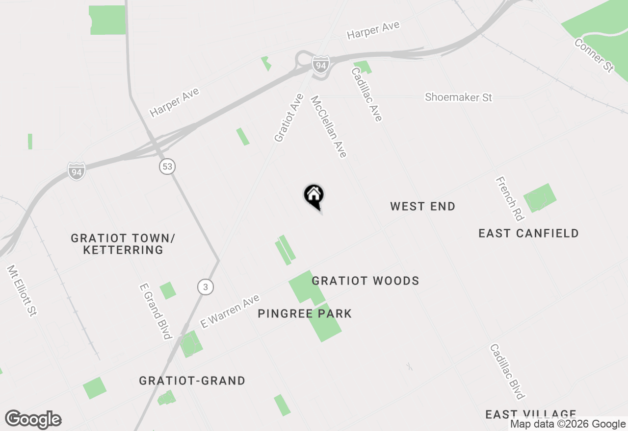 Map of 5302 Crane Street, Detroit, MI 48213