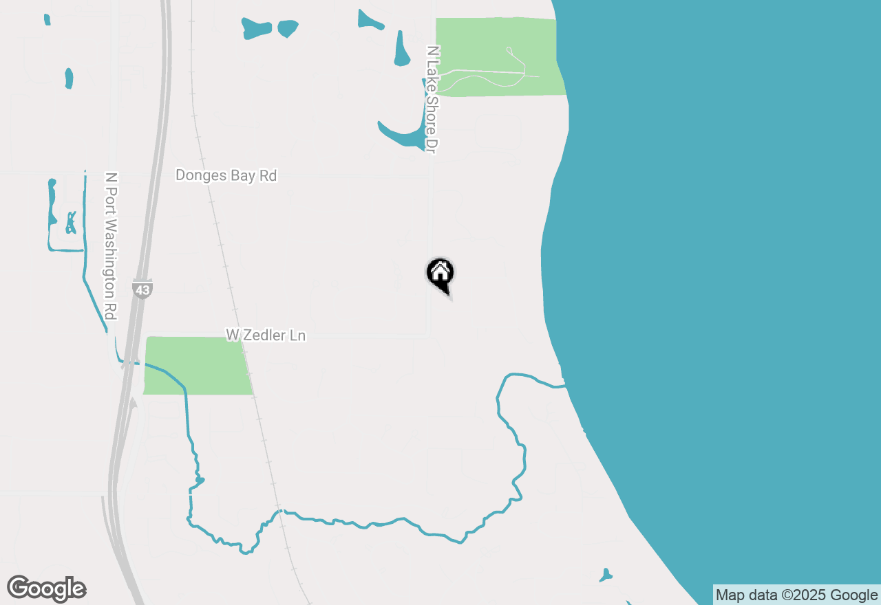 Map of 10060 N Lake Shore Dr, Mequon, WI 53092