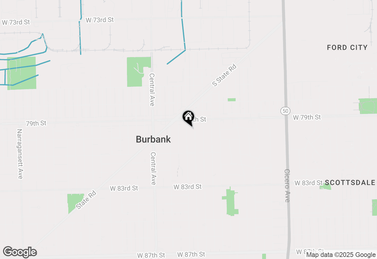Map of 7933 Long Avenue, Burbank, IL 60459