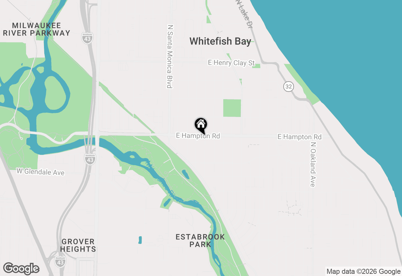 Map of 621 E Hampton Rd, Whitefish Bay, WI 53217