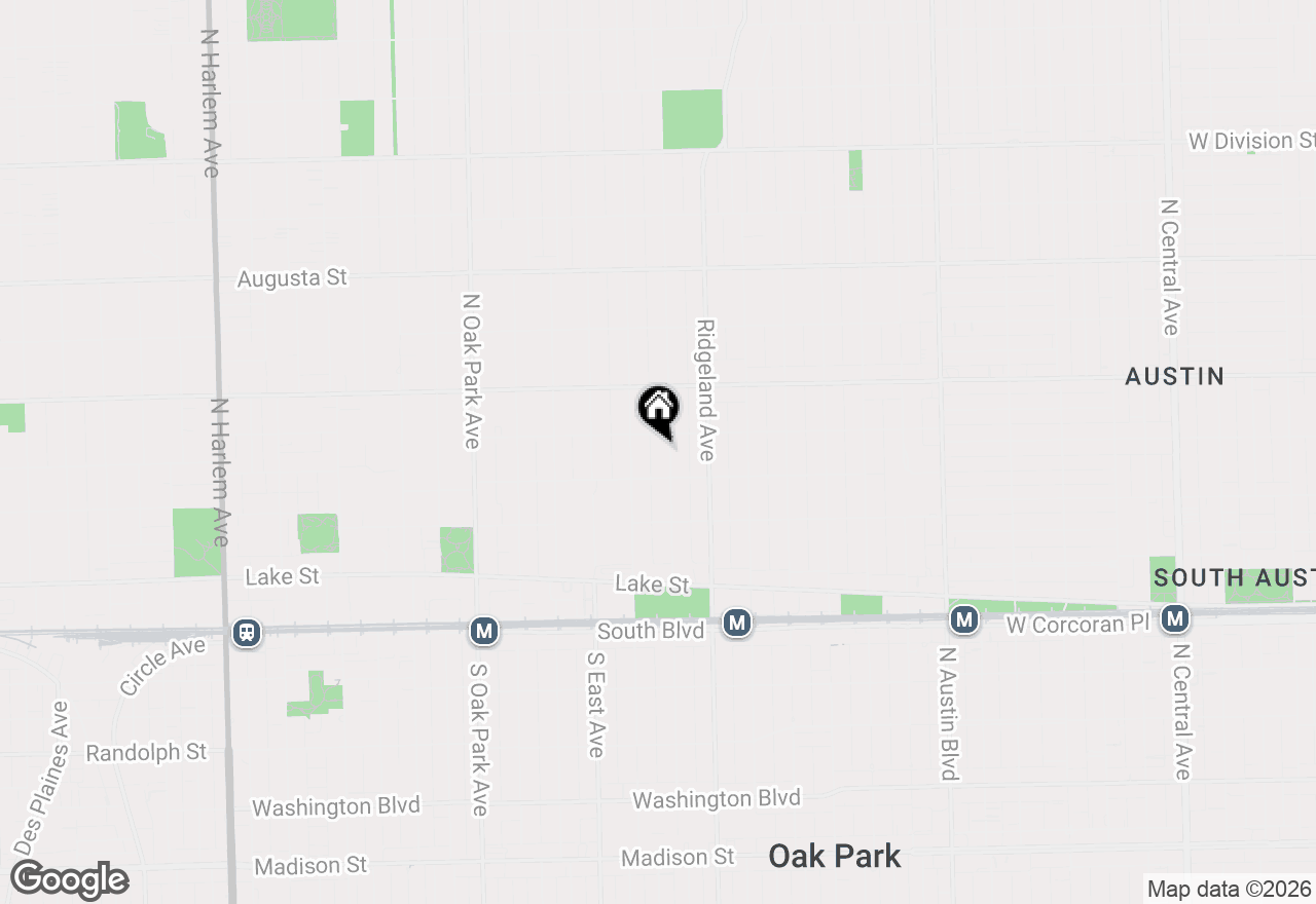 Map of 321 N Elmwood Avenue, Oak Park, IL 60302