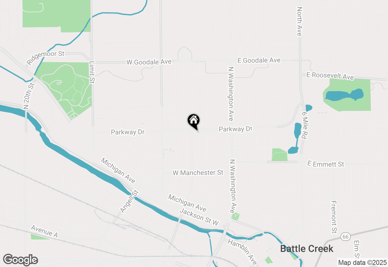 Map of 216 Kendall Street N, Battle Creek, MI 49037