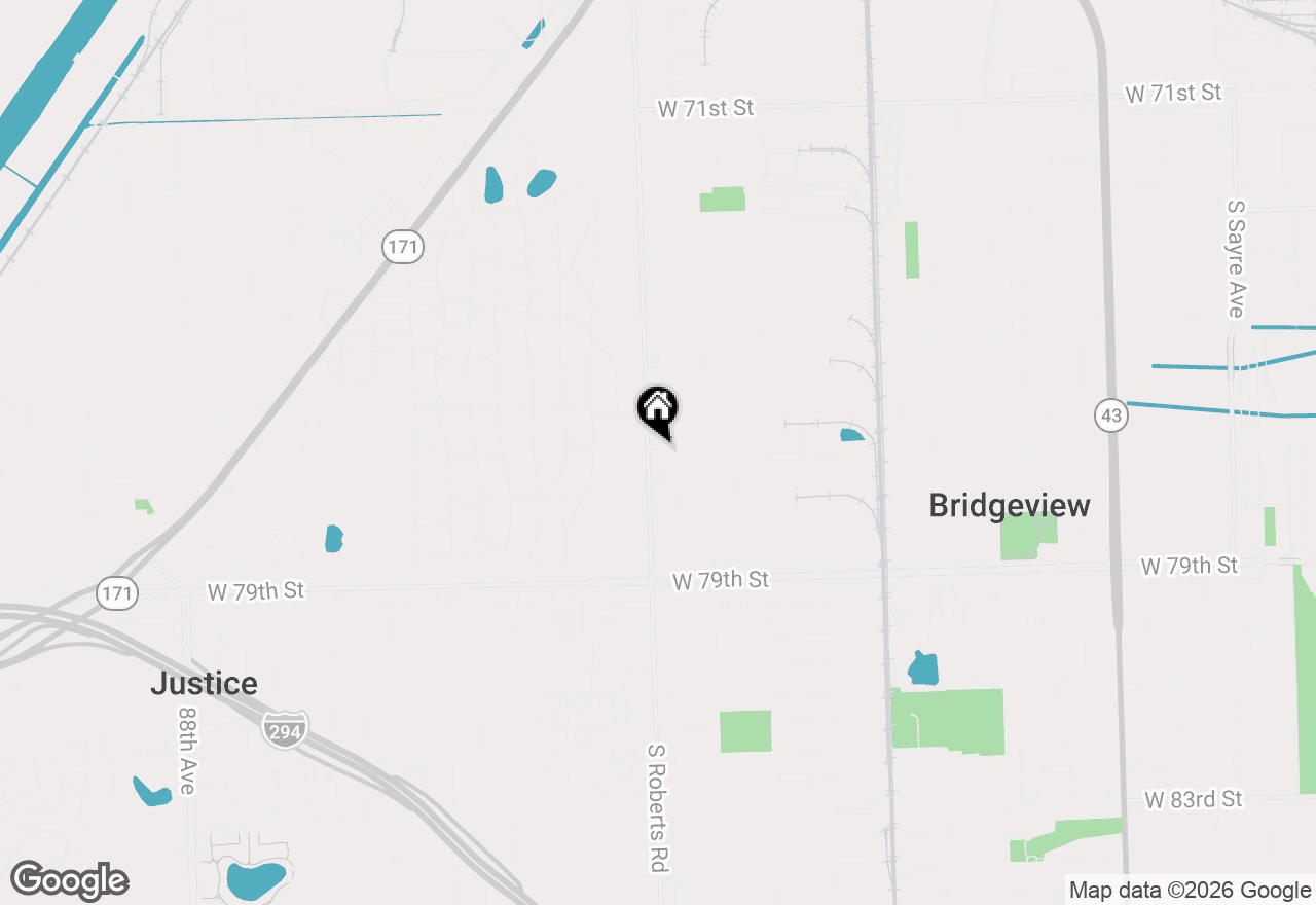 Map of 7653 S Roberts Road, Bridgeview, IL 60455