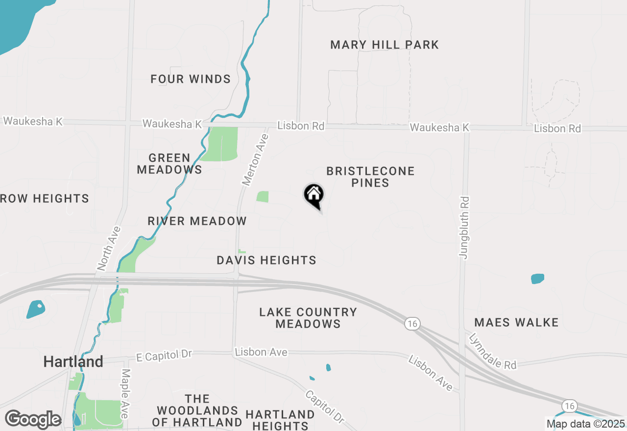 Map of 1201 E Pineview Ct, Hartland, WI 53029