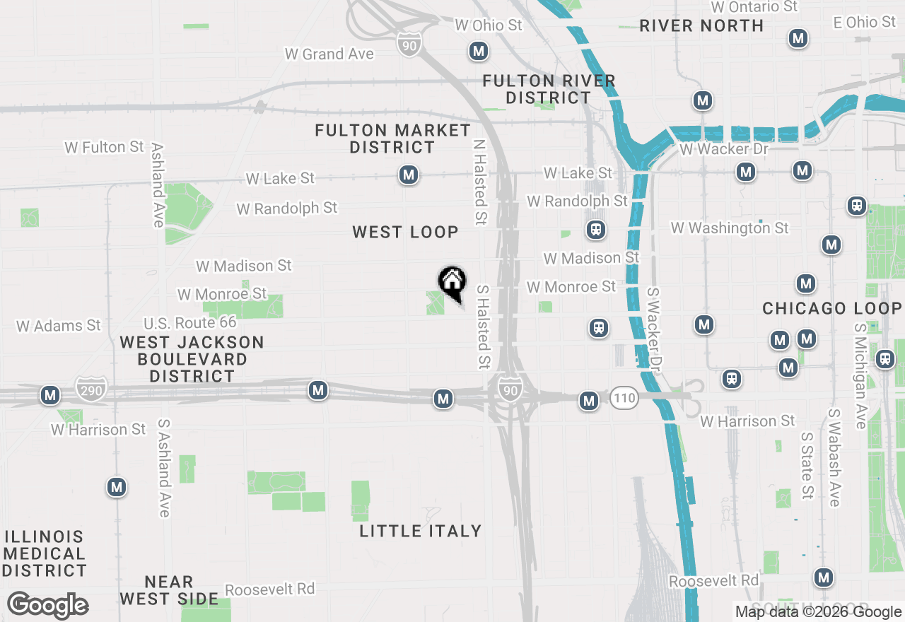 Map of 850 W Adams Street #4B, Chicago, IL 60607