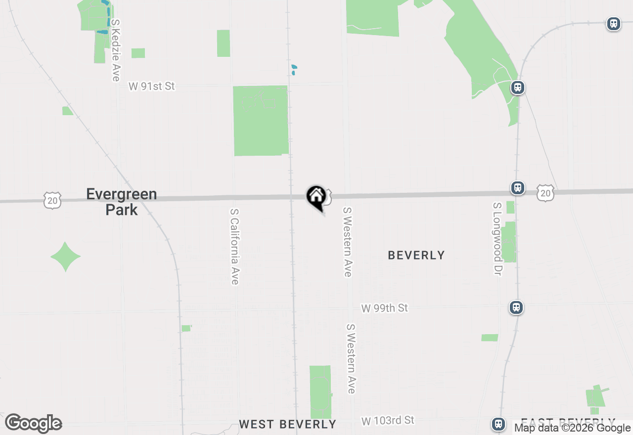 Map of 9542 S Campbell Avenue, Evergreen Park, IL 60805