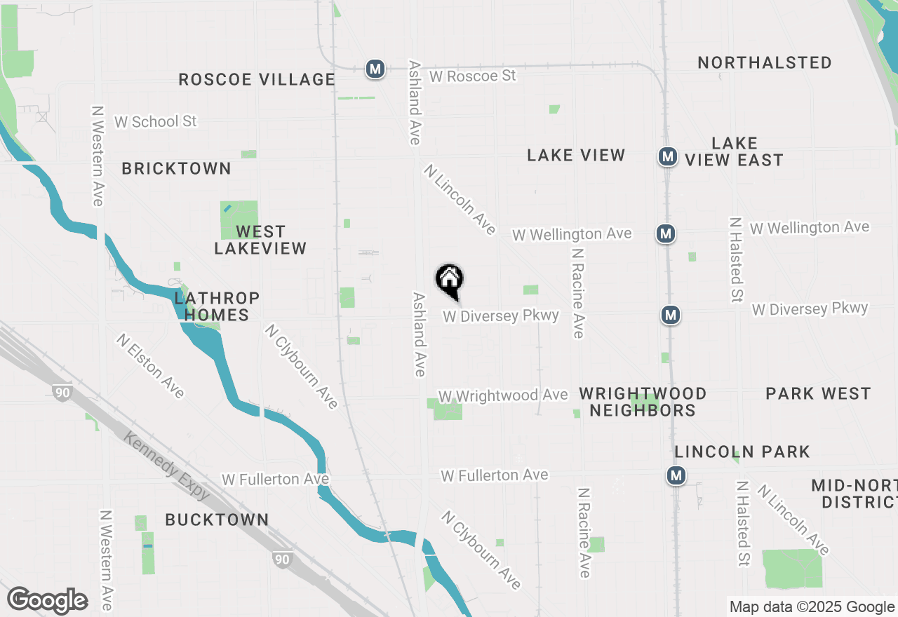Map of 1512 W Diversey Parkway #B, Chicago, IL 60614