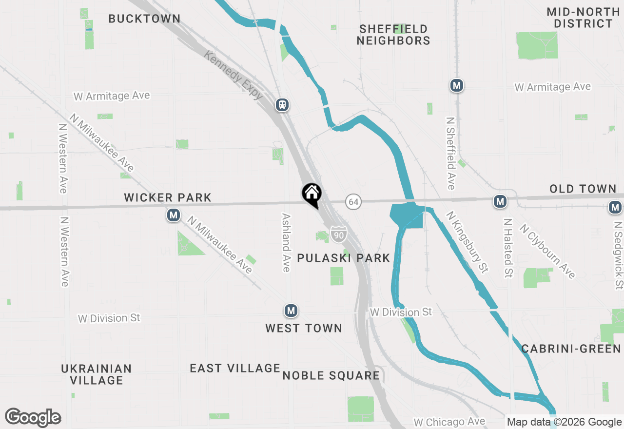 Map of 1532 N Greenview Avenue #1A, Chicago, IL 60642