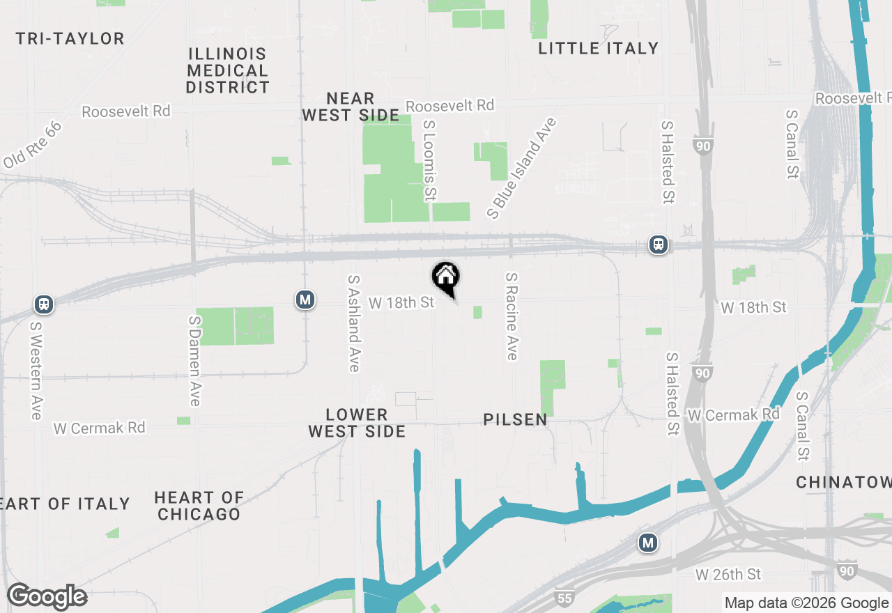 Map of 1343 W 18th Street, Chicago, IL 60608