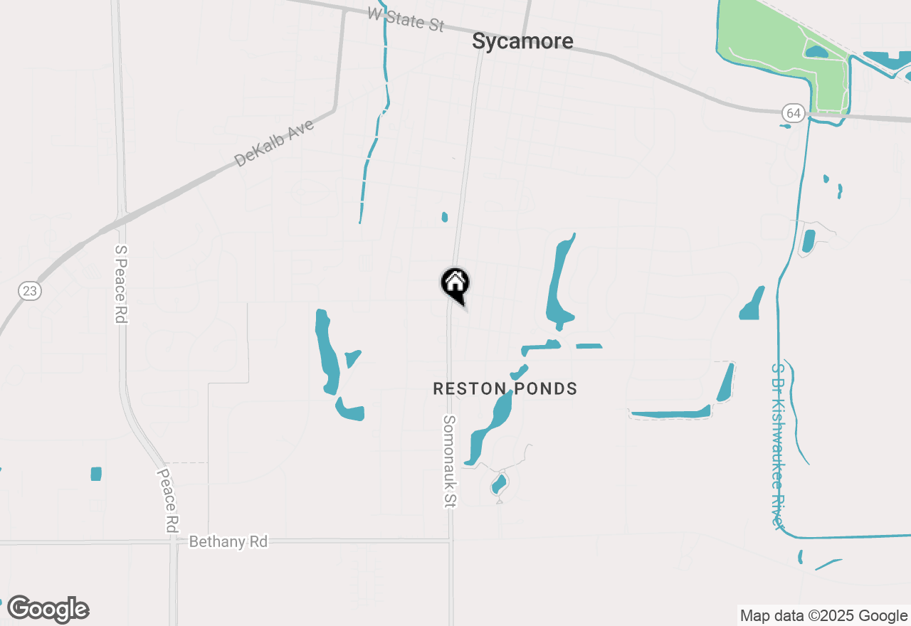 Map of 1134 Somonauk Street, Sycamore, IL 60178