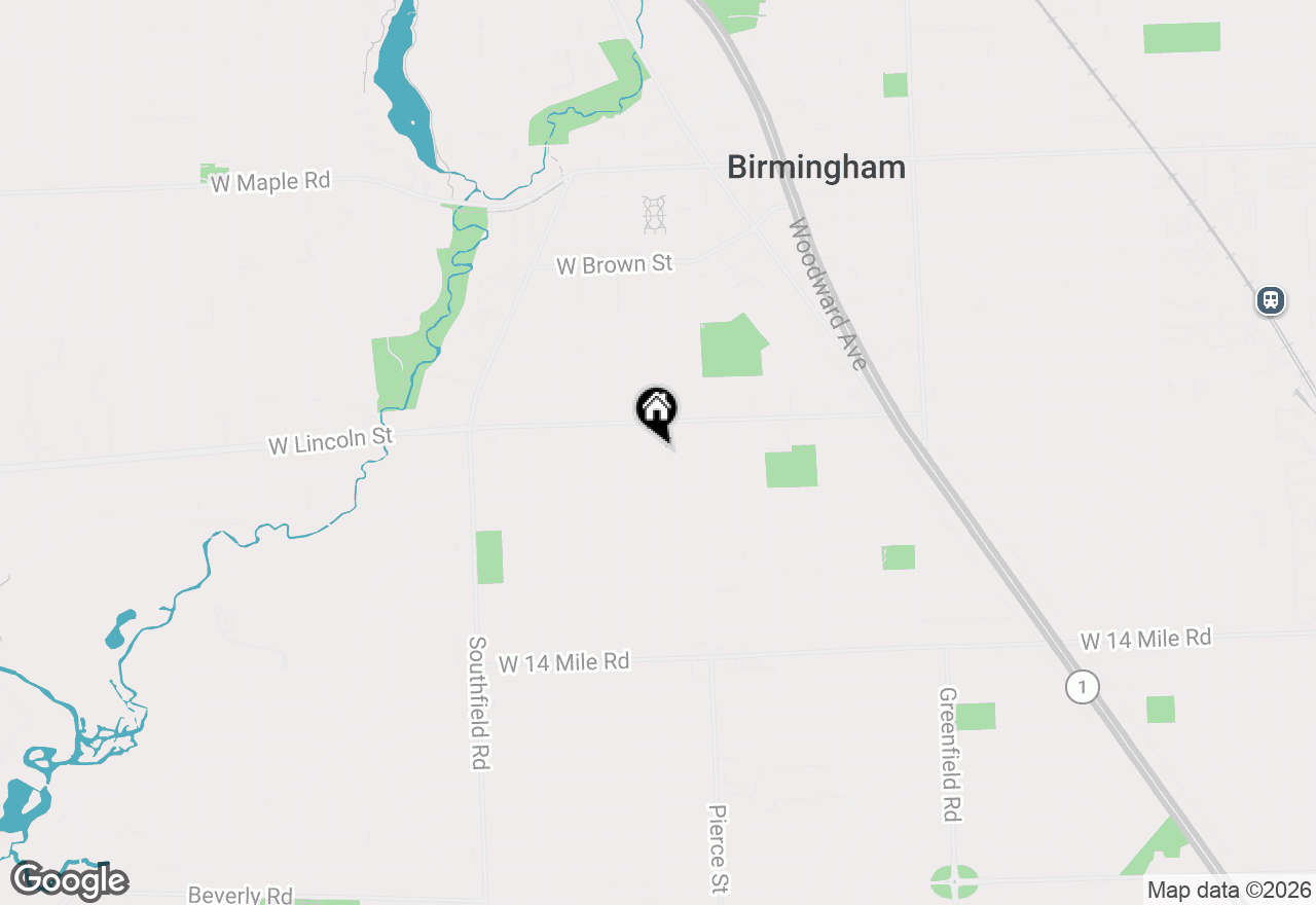 Map of 1245 S Bates Street, Birmingham, MI 48009