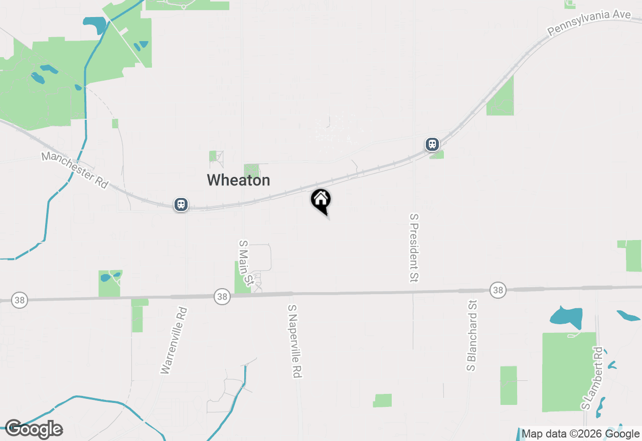 Map of 421 E Willow Avenue, Wheaton, IL 60187