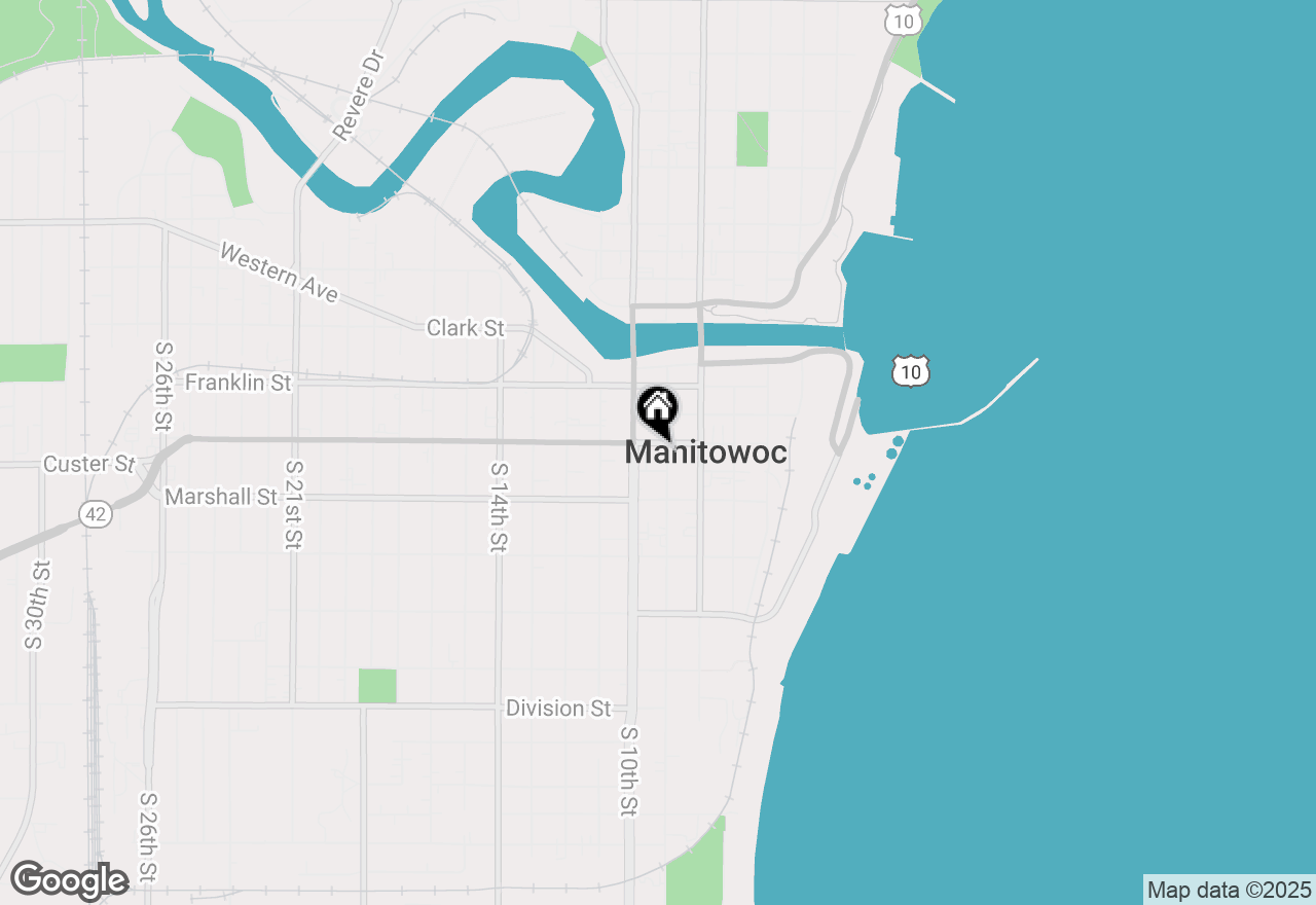 Map of 905 Washington St, Manitowoc, WI 54220