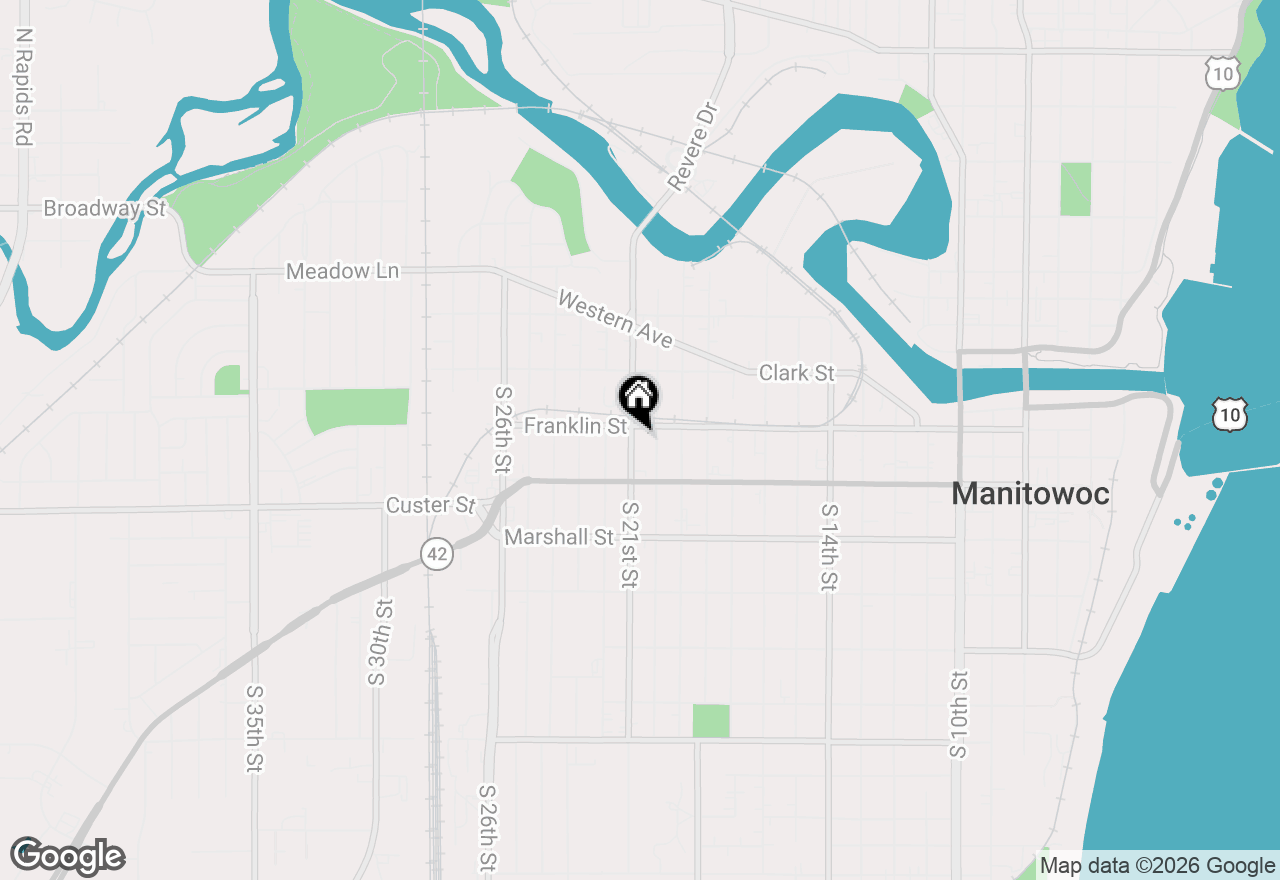 Map of 909 S 21st St, Manitowoc, WI 54220