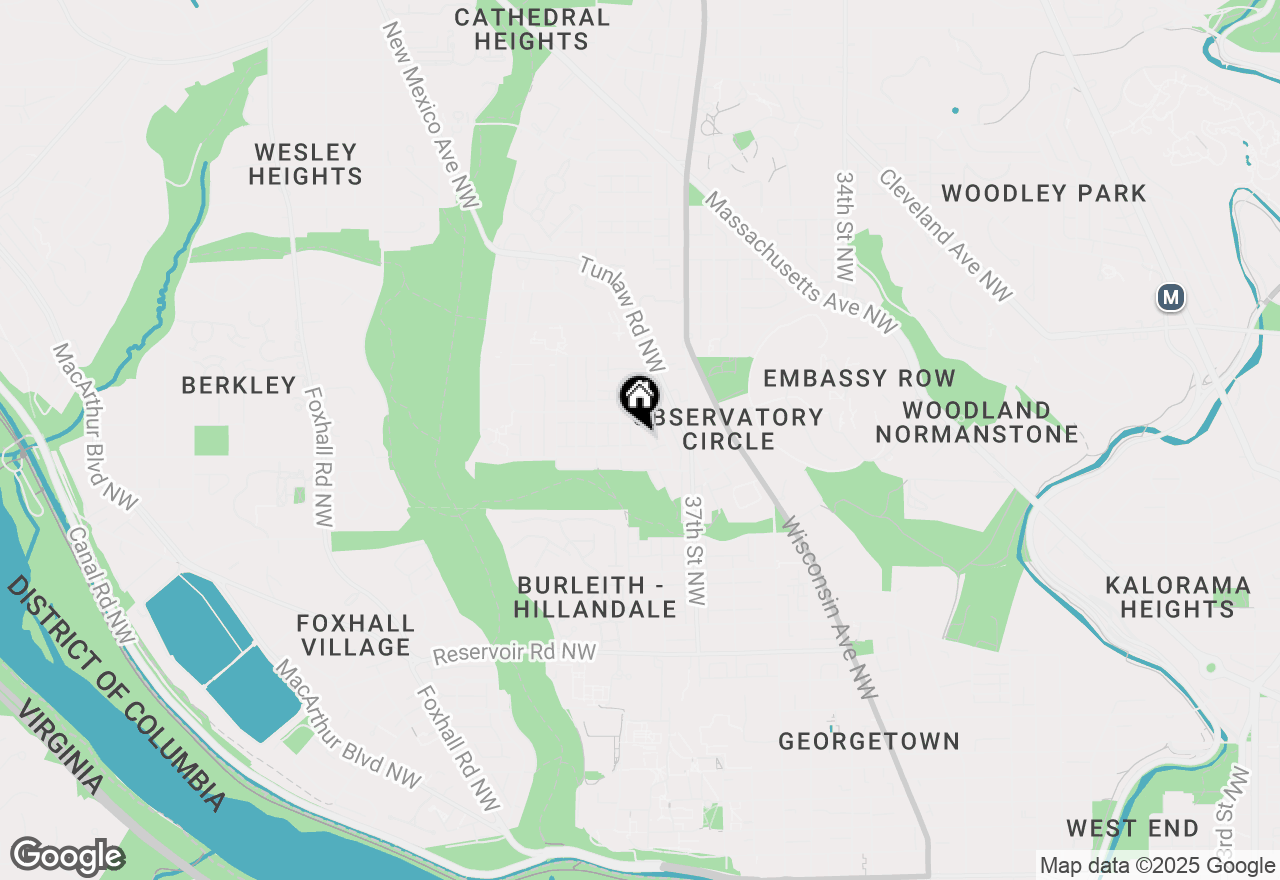 Map of 2316 Huidekoper Place Nw, Washington, DC 20007