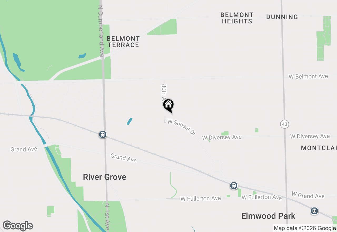 Map of 7937 W Elmgrove Drive, Elmwood Park, IL 60707