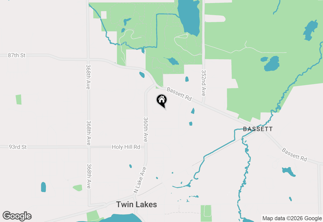 Map of 35728 90th Pl, Twin Lakes, WI 53181