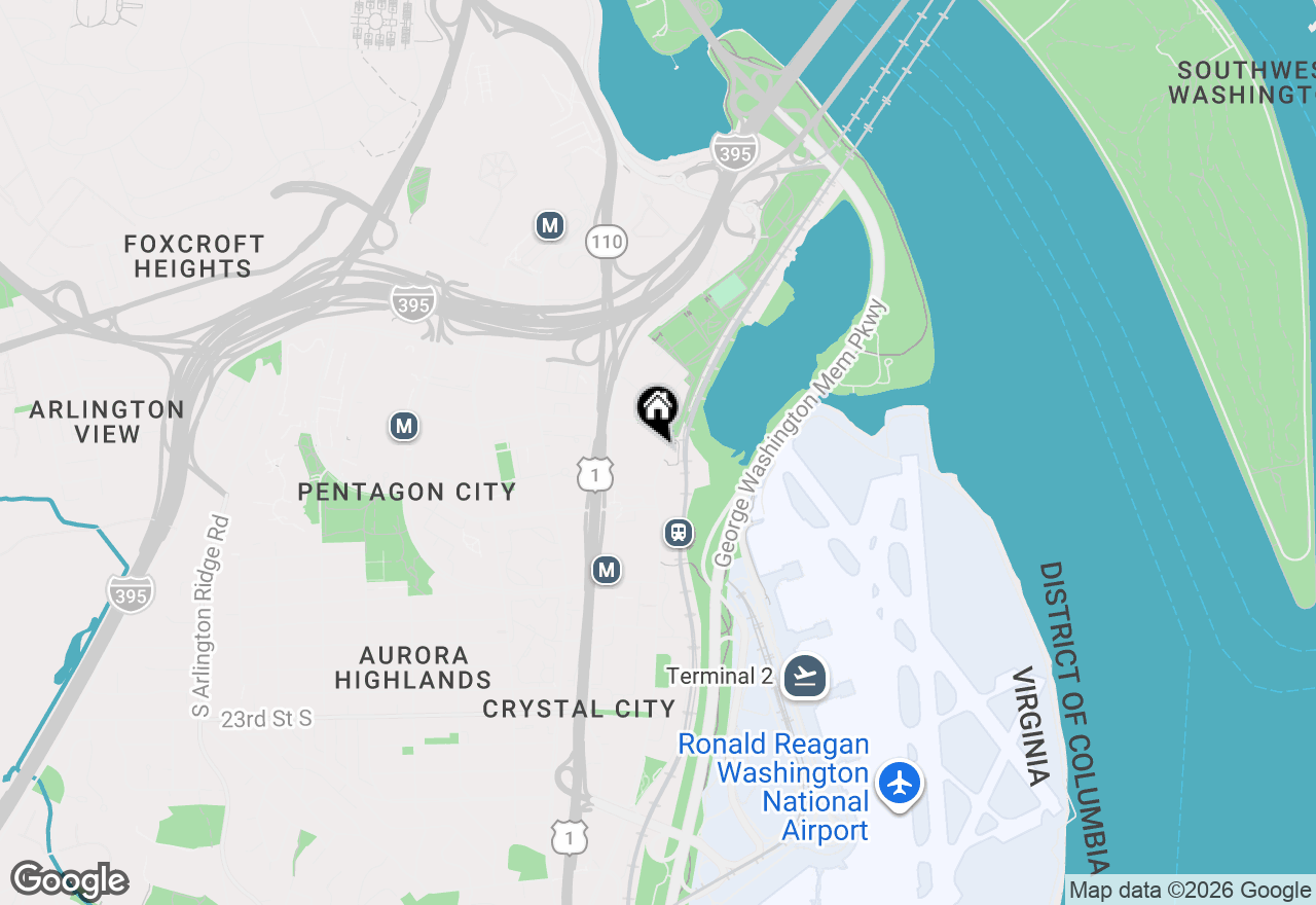 Map of 1300 Crystal Drive #1107S, Arlington, VA 22202