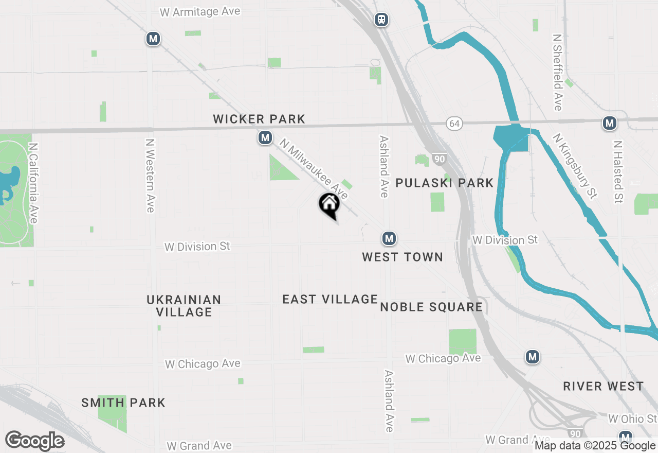 Map of 1239 N Wood Street, Chicago, IL 60622