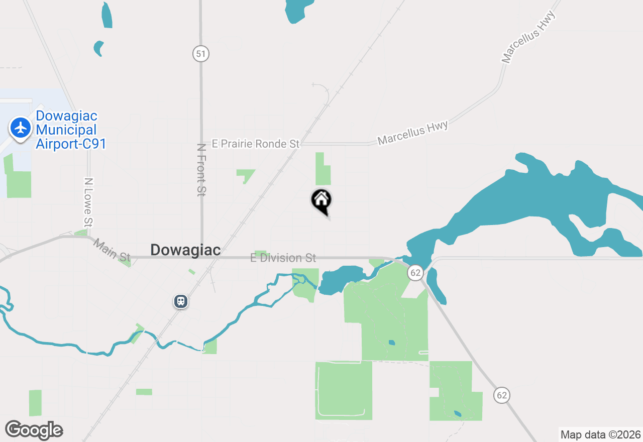 Map of 208 Sherwood Street, Dowagiac, MI 49047
