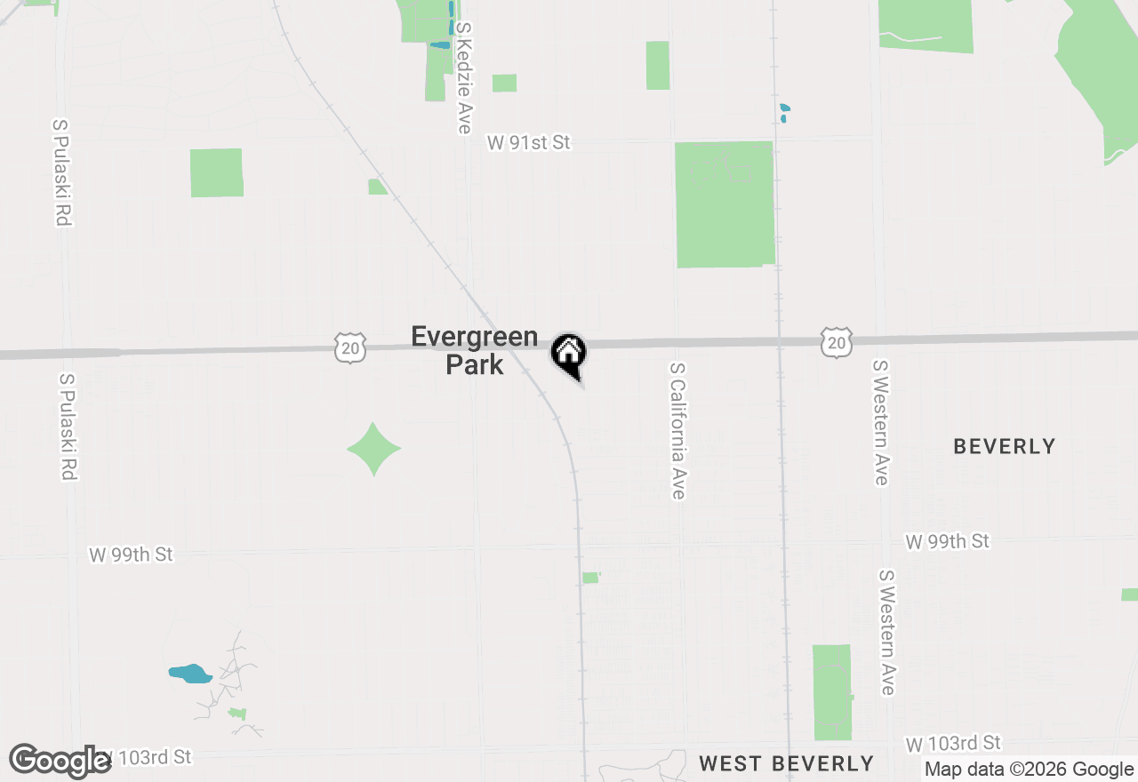 Map of 9558 S Sacramento Avenue, Evergreen Park, IL 60805