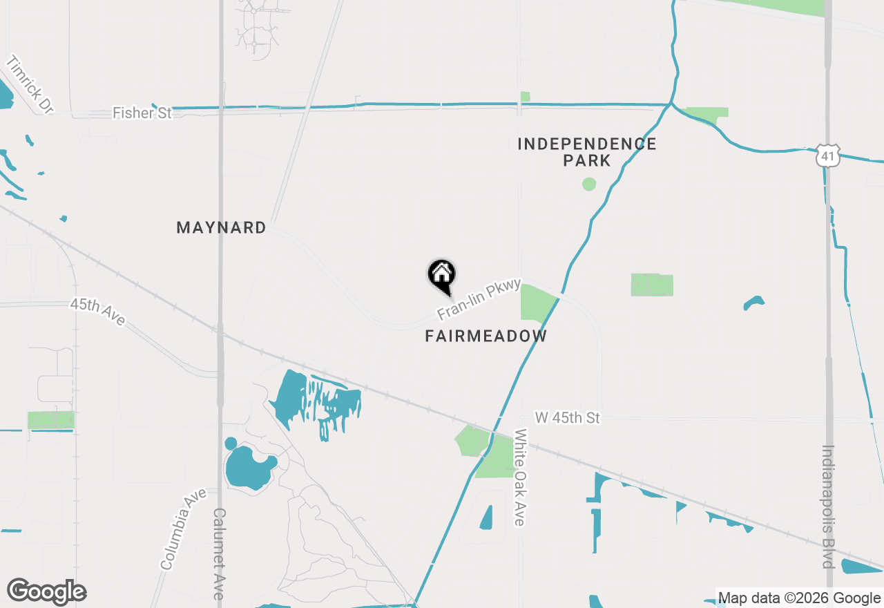 Map of 1343 Fran Lin Parkway, Munster, IN 46321