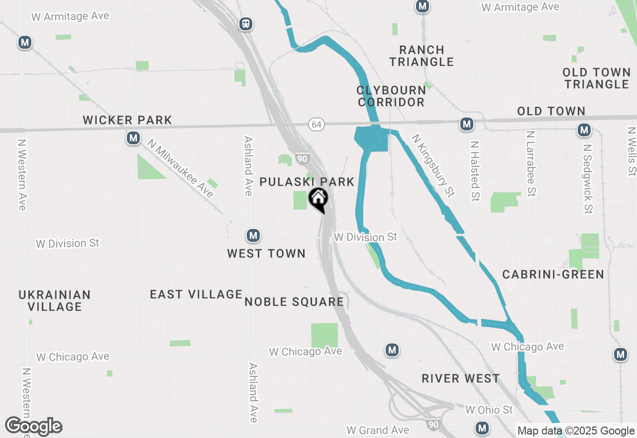 Map of 1362 W Crystal Street #GF, Chicago, IL 60642