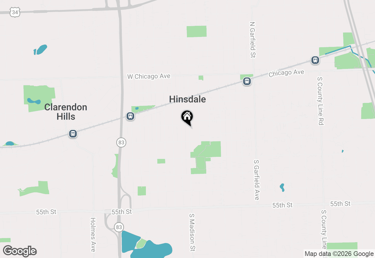 Map of 412 S Madison Street, Hinsdale, IL 60521