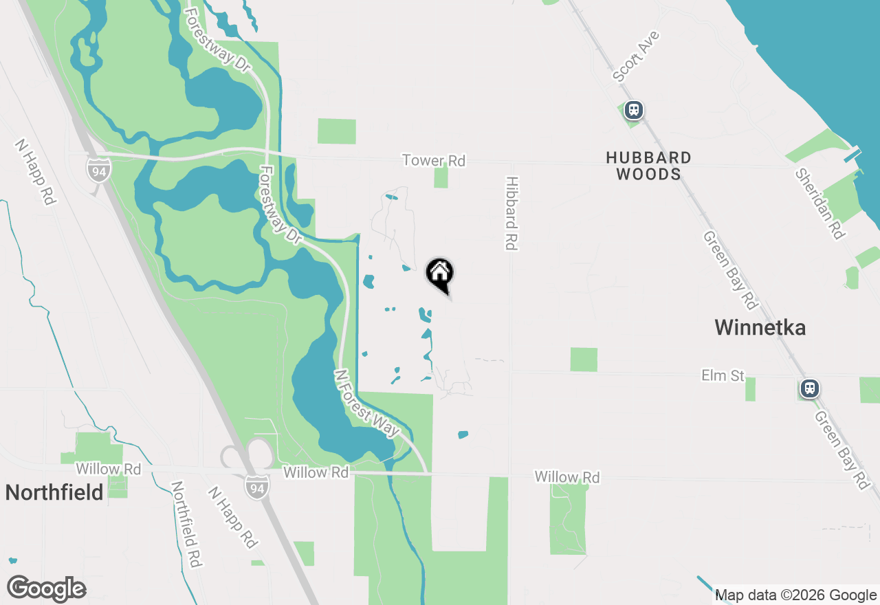 Map of 1360 Sunview Lane, Winnetka, IL 60093